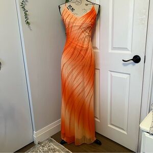 Elegant Orange Gradient Dress